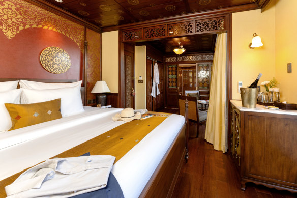 Warm and spacious: the plush stateroom is filled with heritage-style features.