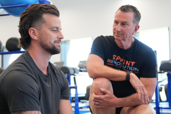 Former Olympian Duncan Armstrong (right) and his son Tom (left) took part in the show’s 12-week program designed to reduce the risk factors for premature death.