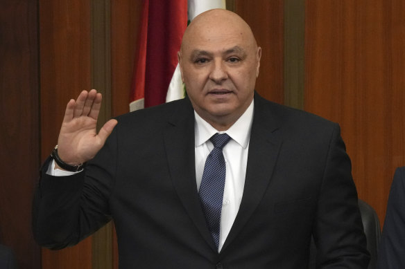 Newly elected Lebanese President Joseph Aoun is sworn in.