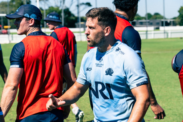 Waratahs hooker David Porecki at training.