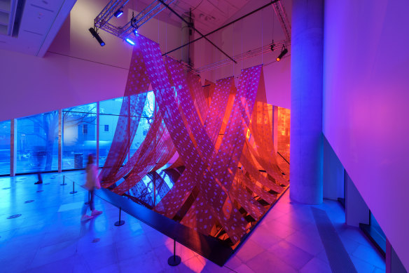 Sputniko!’s installation <i>The Red Silk of Fate</i> at Science Gallery Melbourne.