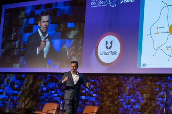 Demographer Simon Kuestenmacher, with his fried egg on screen, shows how COVID-19 has changed the dynamics of cities.