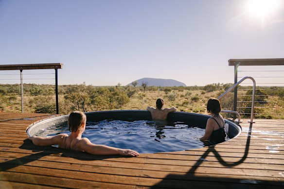 Cooling off in the desert at Mala Lodge. 