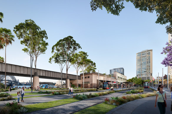 Stage one: the Cahill Expressway would be removed and the railway station kept until the line can be re-routed.