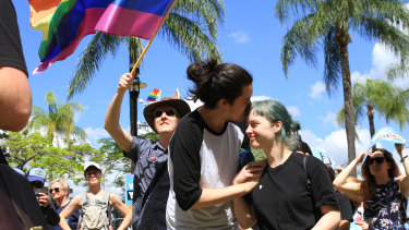 Emotional scenes in Brisbane as love wins landslide victory.