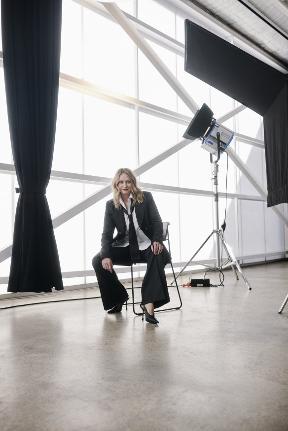 Thomson wears Macgraw suit, shirt and tie, and Jimmy Choo shoes.