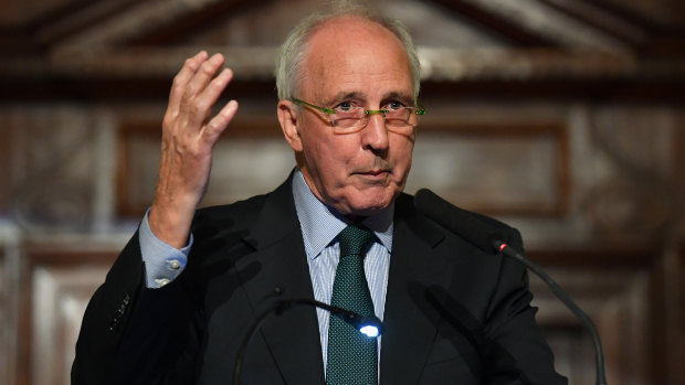 Paul Keating speaks at a book launch at Customs House in Brisbane on Wednesday.