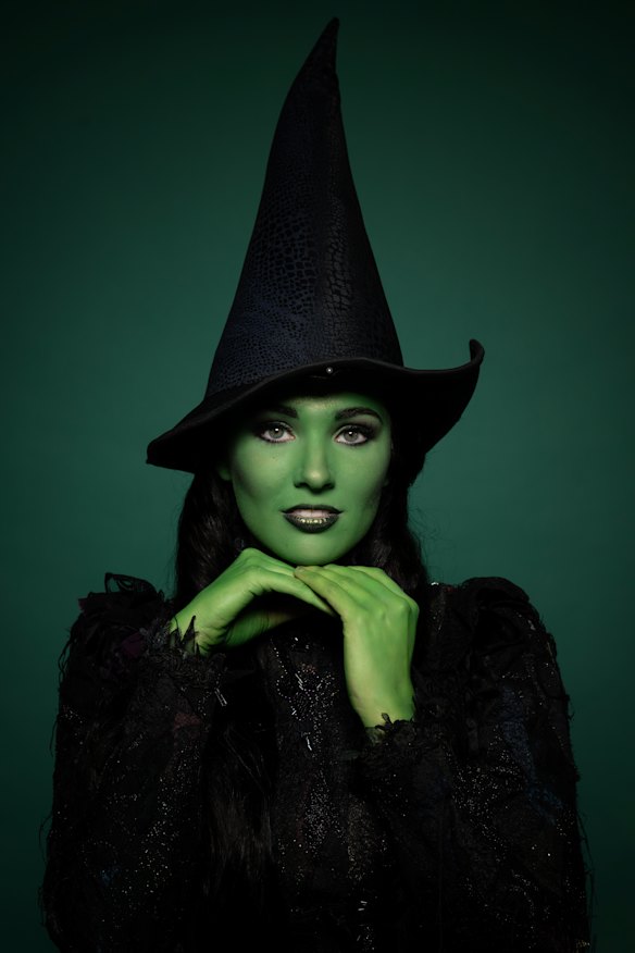 Actor Sheridan Adams starring as Elphaba the green witch in Wicked, at the Lyric Theatre. 