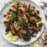 Karen Martini’s lamb backstrap with olive dressing, charred potatoes and figs