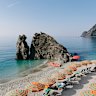 Heading northwest towards the
Cinque Terre, we visit the fishing
villages of Manarola and Monterosso
al Mare (pictured) and