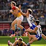 West Coast Eagle Jobe Shanahan turned his game around in the second half against the Kangaroos.