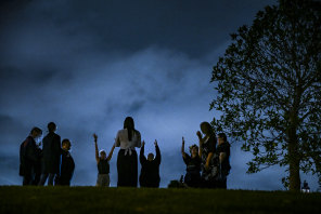 Members of the Pagan Awareness Network gather for a full moon Ritual at a park in Seven Hills on November 19.