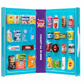 A Coles Little Shop collection in a case.