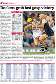 First published in The Age on August 1, 2014 - Match Report.