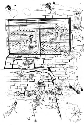 Marikit Santiago's drawing, with help from Maella, 5, Santiago, 4, and Sarita, 1.