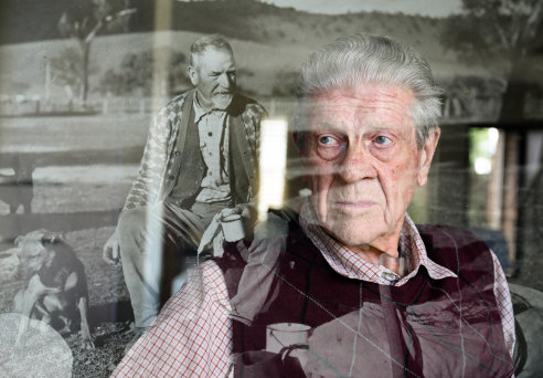 Gordon Sanson with a photo of his great-grandfather, Erwin Prowse, who took in the fugitive nun Sister Liguori.