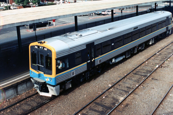 The Sprinter waits at Spencer Street Station before a test run.