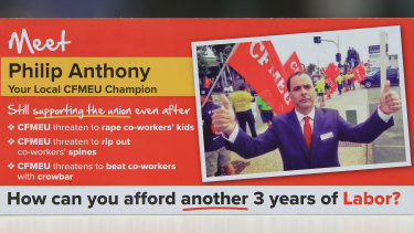 An election flyer attacking Labor candidate for Clayfield Philip Anthony.