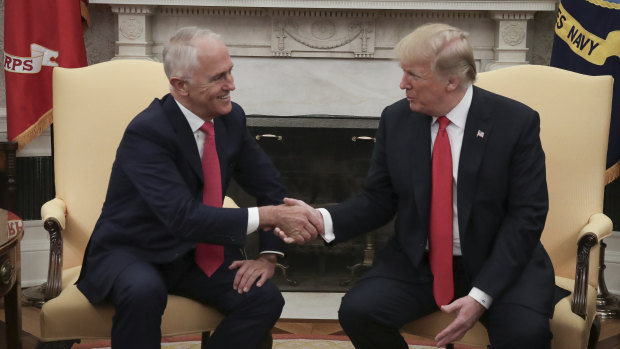 Malcolm Turnbull and Donald Trump in the Oval Office last month.