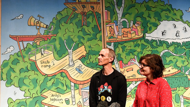 Treehouse series author Andy Griffiths and editor Jill Griffiths at QPAC ahead of the premiere.