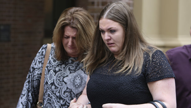 Bradley Dillon's mother and sister leave the NSW Supreme Court.