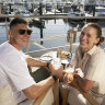 Travis and Chloe Young at Pippis in Cronulla, Sydney. 12 December 2024 Photo: Janie Barrett .