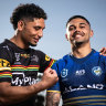 Yeah, bro: Izack and Jake Tago will become the first set of brothers to meet in a Penrith-Parramatta derby in 34 years.