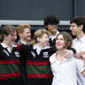 South Sydney HSC students (from left) Ruby Fletcher, Drew Kelso, Spyder Shkolnik, Tergel Baasanjav, Bessie Kleiman, and Elliot Ross.