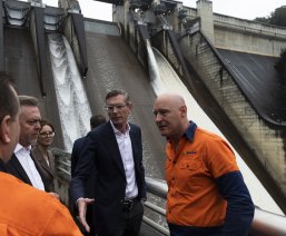 NSW Premier Dominic Perrottet announced the raising of the Warragamba Dam. October 5, 2022.