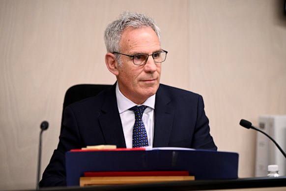 Assistant Commissioner Fabian Gleeson during the opening statement of the ICAC Operation Rosny inquiry.