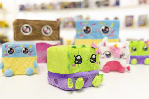 Hug me: Cubeez, a new plush toy by Melbourne company Headstart, at the Australian Toy Hobby and Licensing Fair.