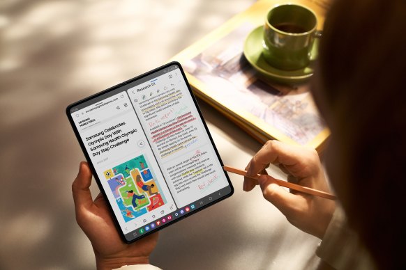 Samsung positions the Galaxy Z Fold 5 as a device for multitasking and productivity. 
