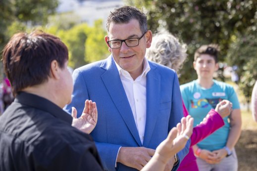 Premier Daniel Andrews in St Kilda before the march.