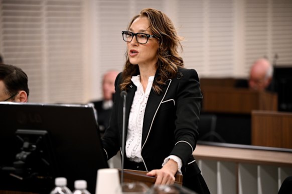 Counsel assisting the commission Dr Peggy Dwyer, SC, givers her opening statement during the opening statement of the ICAC Operation Rosny inquiry.