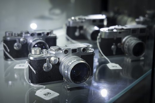 Leica cameras from the 1950s are among the items up for sale.