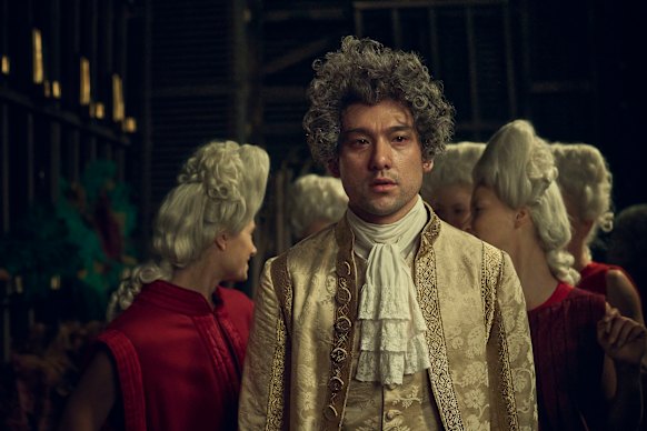 Will Sharpe as Wolfgang “Amadeus” Mozart in Amadeus. 