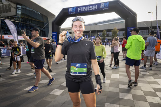 Al Viney finished the Run Melbourne 10-kilometre course in a faster time than she anticipated.