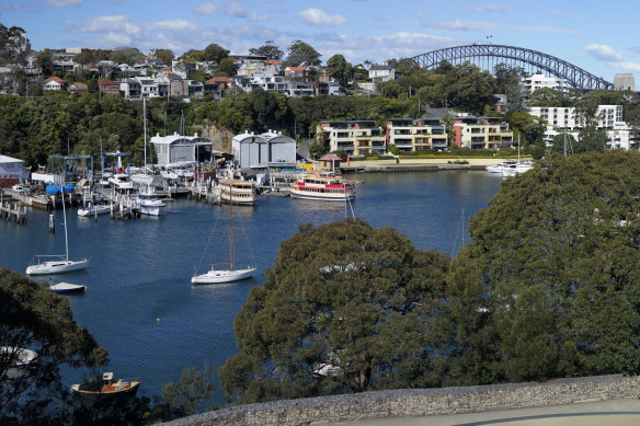 Berrys Bay, which lies between McMahons Point and Waverton on the northern side of Sydney Harbour. 