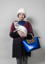 Denise Davison with her Cornish Rex, Sydney.