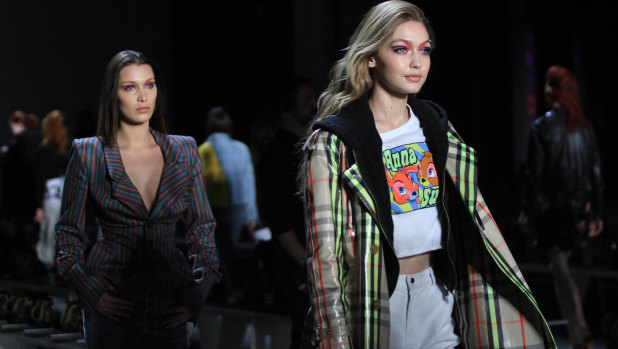 Gigi and Bella Hadid at the Anna Sui show.