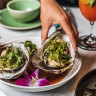 Jumbo oysters with spring onions and soy at XOPP.