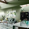 Soft, warm greens have become a popular choice for living spaces thanks to their associations with the natural environment.