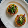 Crumpets with anchovies and smoked butter at Prince Dining Room.