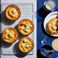 Curtis Stone’s pies filled with Irish beef and Guinness stew.