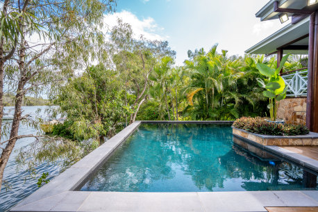 Perch on the Noosa River, this well-appointed fishing lodge has everything you need.