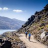 Cycling the Lake Dunstan Trail.