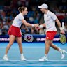 Jan Zielinski and Katarzyna Kawa of Poland celebrate.