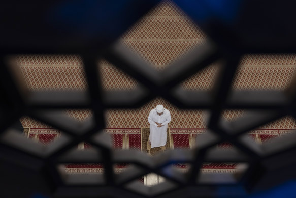 A Muslim prays during the first day of Ramadan at National Mosque in Kuala Lumpur, Malaysia on April 24. 