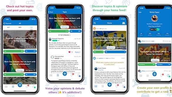 Contra is an app based on voting and discussion.