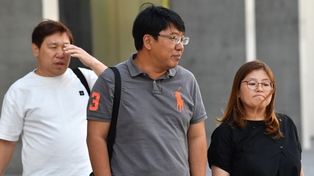The family of slain Korean student Eunji Ban at the Brisbane Supreme Court.
